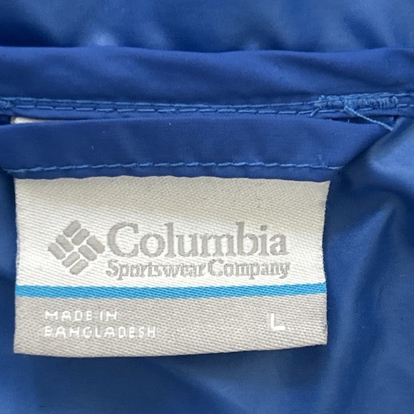 Columbia PFG Hooded Windbreaker Jacket Blue Mint Fishing Outdoor Size L Mens - Picture 5 of 9
